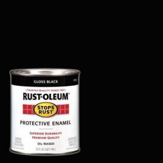 Rust Oleum Stops Rust 1 qt. Black Gloss Protective Enamel Paint (Case of 2) 7779502