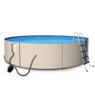 Rugged Steel Round Deep Metal Wall Swimming Pool Package 18' x 52"    Blue Wave Products