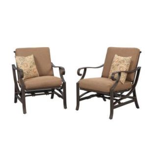 Hampton Bay Pine Valley Patio Deep Seating Chair with Linen Spice Cushion (2 Pack) S2 ACQ01120