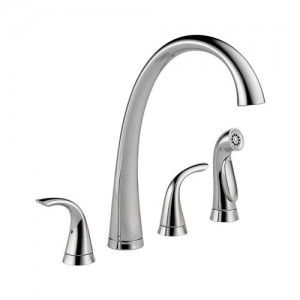 Delta 2480 DST Two Handle Widespread Kitchen Faucet w/Spray   Chrome