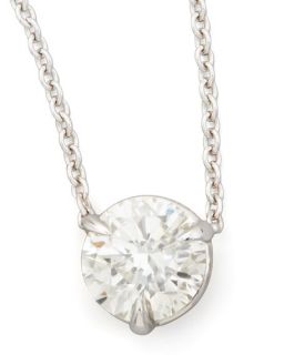 NM Diamond 18k White Gold Diamond Solitaire Pendant Necklace, 1.00ctw H/SI1