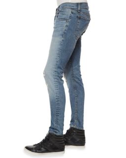 Rag & Bone Mariner Distressed Slim Leg Denim Jeans, Light Indigo