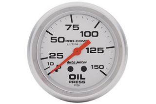 AutoMeter 4423   Range 0   150 PSI, full sweep/mechanical (non liquid filled) Oil Pressure   2 5/8" Pressure   Gauges