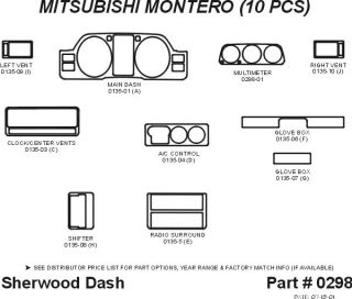 1995 Mitsubishi Montero Wood Dash Kits   Sherwood Innovations 0298 N50   Sherwood Innovations Dash Kits