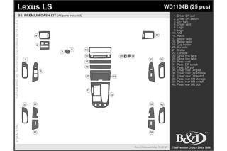 2013, 2014, 2015 Lexus LS 460 Wood Dash Kits   B&I WD1104B DCF   B&I Dash Kits