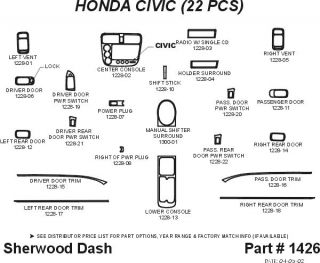 2001, 2002 Honda Civic Wood Dash Kits   Sherwood Innovations 1426 CF   Sherwood Innovations Dash Kits