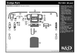 2002 2005 Dodge Ram Wood Dash Kits   B&I WD439A DCF   B&I Dash Kits