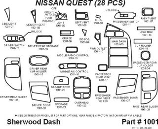 1999 2003 Nissan Quest Wood Dash Kits   Sherwood Innovations 1001 N50   Sherwood Innovations Dash Kits