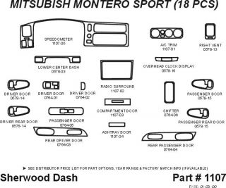 2000 2006 Mitsubishi Montero Sport Wood Dash Kits   Sherwood Innovations 1107 N50   Sherwood Innovations Dash Kits