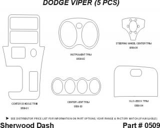 1995 Dodge Viper Wood Dash Kits   Sherwood Innovations 0509 N50   Sherwood Innovations Dash Kits