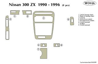1990 1996 Nissan 300ZX Wood Dash Kits   B&I WD026 DCF   B&I Dash Kits