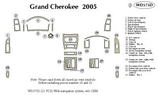 2005 Jeep Grand Cherokee Wood Dash Kits   B&I WD575D DCF   B&I Dash Kits