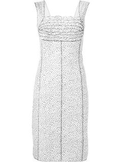 Nina Ricci Ruffle Detail Printed Fitted Dress