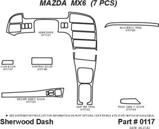 1993 1997 Mazda MX 6 Wood Dash Kits   Sherwood Innovations 0117 N50   Sherwood Innovations Dash Kits