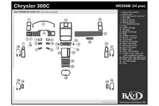 2005, 2006, 2007 Chrysler 300 Wood Dash Kits   B&I WD556B DCF   B&I Dash Kits