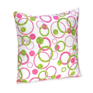 Sweet Jojo Designs Pink and Green Modern Circle Polka Dot Throw Pillow