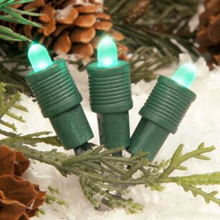 TreeKeeper 50 Count Constant Green LED Plug In Mini Christmas String Lights