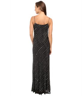 Adrianna Papell Sleeveless Bead Bias Gown Black