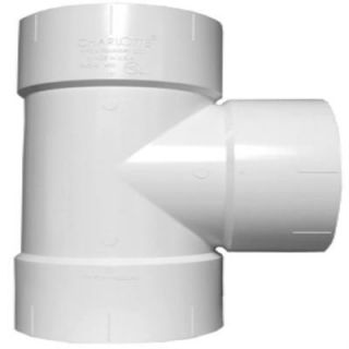 Charlotte Pipe 8 in. x 8 in. x 6 in. PVC DWV Straight Tee Reducing PVC 00401A 2600