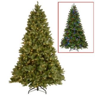 National Tree Company 9 ft. Downswept Douglas Fir Artificial Christmas Tree with Dual Color LED Lights PEDD1 312LD 90X