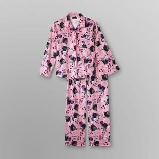 Joe Boxer Girls Flannel Pajamas   Rock Star Cat   Clothing, Shoes