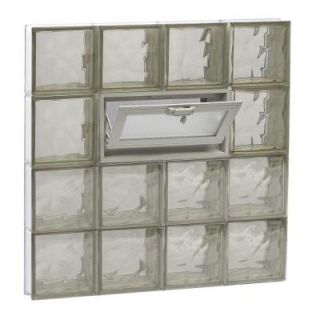 Clearly Secure 31 in. x 31 in. x 3.125 in. Wave Pattern Bronze Vented Glass Block Window 3232VBZ