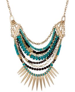 Kenneth Cole New York Gold Tone Mixed Bead, Turquoise and Spike Multi