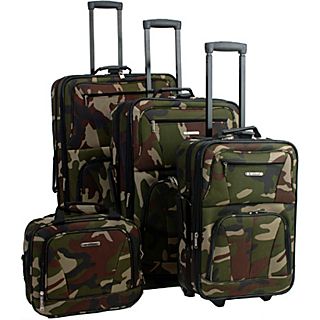 Rockland Luggage Deluxe 4 piece Camouflage Luggage Set