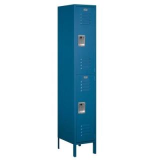 Salsbury Industries 52000 Series 15 in. W x 78 in. H x 18 in. D Double Tier Extra Wide Metal Locker Assembled in Blue 52168BL A