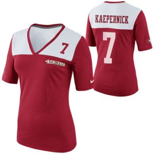 Nike Colin Kaepernick San Francisco 49ers Ladies My Player Top Tri Blend V Neck T Shirt   Scarlet/White