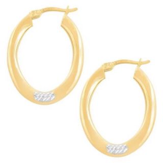 Fremada 14k Two tone Gold Oval Hoop Earrings