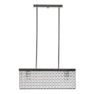 Globe Electric 2 Light Chrome Linear Hanging Pendant with Caged Crystal Shade 65149