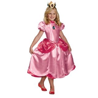 Disguise Costumes Girls Super Mario Brothers Deluxe Princess Peach Costume Small (4 6) Pink