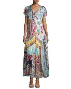 Johnny Was Printed Georgette Maxi Dress, Plus Size