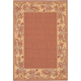 Couristan Recife Island Retreat Flat Woven Courtron Rug, Terra Cotta and Natural