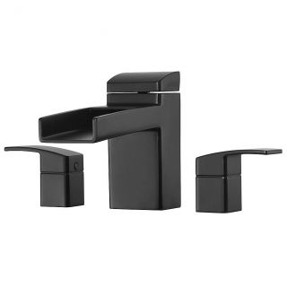 Pfister RT6 5DFB Kenzo Deck Mounted Metal Lever Handles Roman Tub Waterfall Faucet in Matte Black
