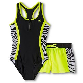 Way by ZeroXposur Girls 1 Piece Zebra Stripe Swimsuit and Swim