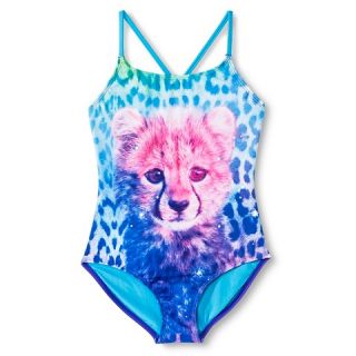 Girls 1 Piece Cheetah Swimsuit Purple   Xhilaration®
