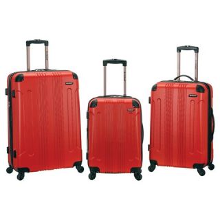 Rockland 3pc ABS Luggage Set   Red
