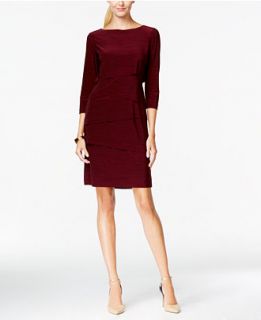 Tahari ASL Asymmetrical Tiered Shift Dress
