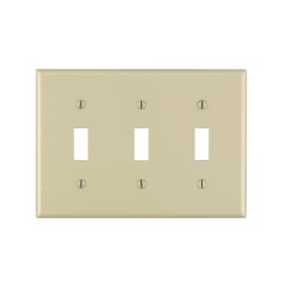 Leviton 3 Gang Ivory Toggle Switch Wall Plate (86011 000)   Standard Wall Plates