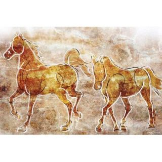 Maxwell Dickson ''Horses on the Wall'' Painting Prints on Canvas