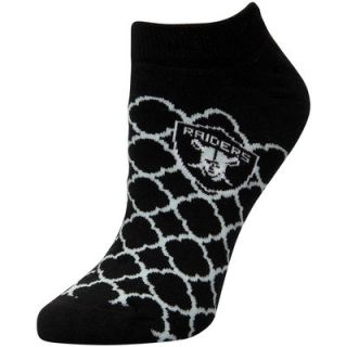 Oakland Raiders For Bare Feet Womens Quatrefoil Ankle Socks