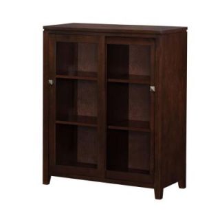 Simpli Home Cosmopolitan Wood Medium Storage Cabinet and Buffet in Dark Brown Wood INT AXCCOS MED CF