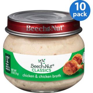 Beech Nut Classics Stage 1 Chicken & Chicken Broth Baby Food, 2.5 oz, (Pack of 10)