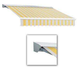AWNTECH 8 ft. LX Destin with Hood Right Motor/Remote Retractable Awning (84 in. Projection) in Yellow/Gray/Terra DTR8 365 LYG