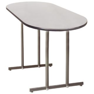 KI Furniture Portico 72 Oval Folding Table   Edge / Cap Color Light