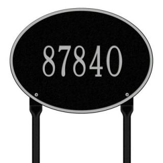 Whitehall Products Hawthorne Standard Oval Black/Silver Lawn 1 Line Address Plaque 2924BS