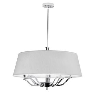 Dainolite LOT 265C PC Lotus 5 Light Chandelier in Polished Chrome with Ivory Shade