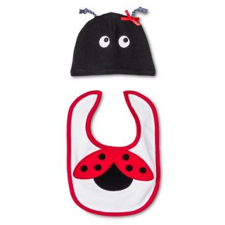 Lovespun Baby 2 Piece Hat & Bib Set   Ladybug